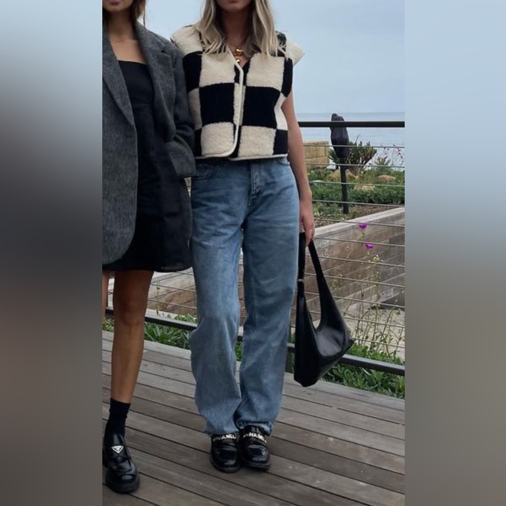 Checkered Fleece Vest